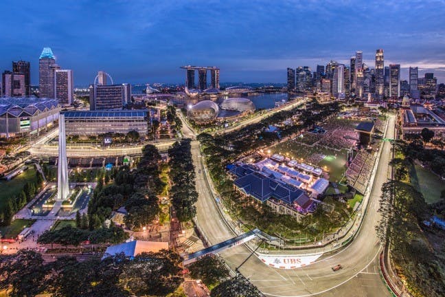 Marina Bay Sands F1 Grand Prix race track.